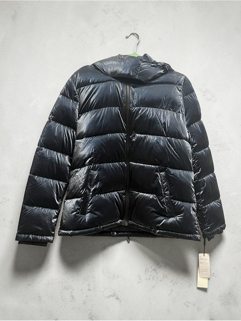 Calvin Klein Men’s L NWT Metallic Navy Sorona Aura Hooded Puffer Jacket